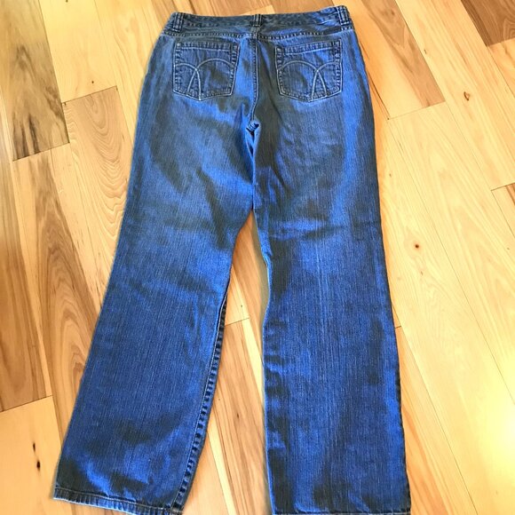 Liz Claiborne Bootcut Jeans w/Leather Quilted Buttons, Vintage 90s, Size 10 - Picture 2 of 12